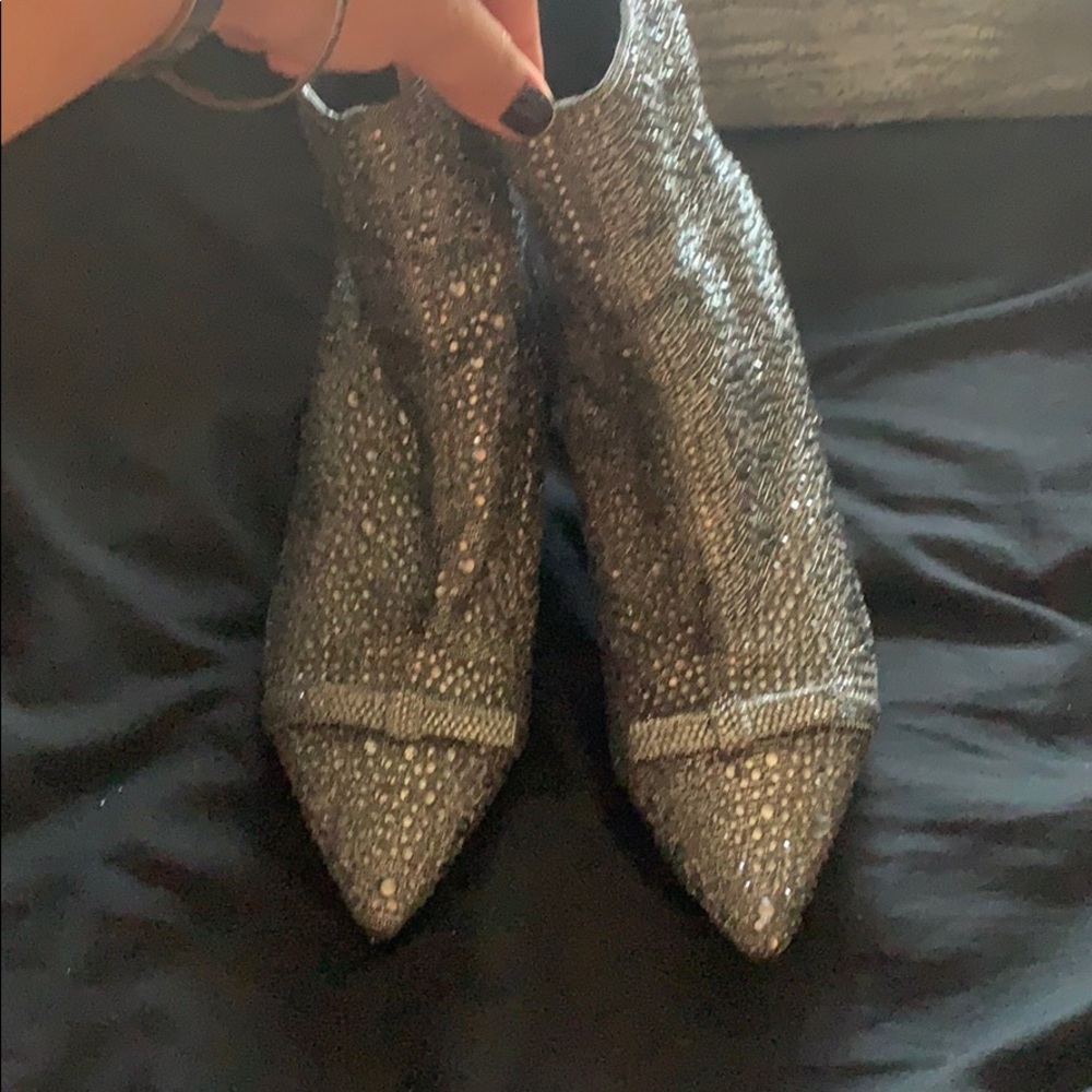 Pre loved INC booties silver studded